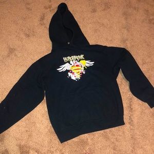 black punk hoodie S